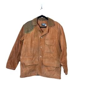 SafTBak Vintage Hunting Jacket Canvas Shooting Coat Distressed Workwear XL